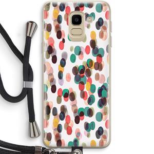 CaseCompany Tropical Dots: Samsung Galaxy J6 (2018) Transparant Hoesje met koord