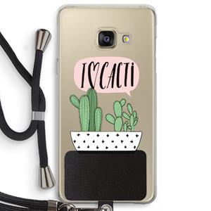 CaseCompany I love cacti: Samsung Galaxy A3 (2016) Transparant Hoesje met koord