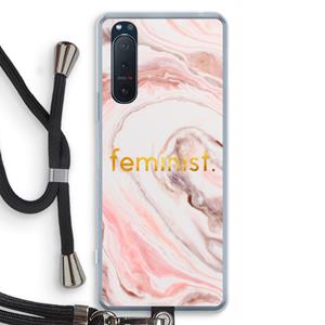 CaseCompany Feminist: Sony Xperia 5 II Transparant Hoesje met koord