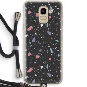 CaseCompany Terrazzo N°16: Samsung Galaxy J6 (2018) Transparant Hoesje met koord