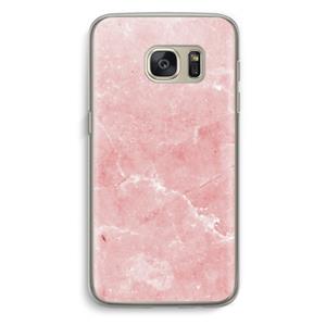 CaseCompany Roze marmer: Samsung Galaxy S7 Transparant Hoesje