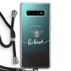 CaseCompany Be(e) kind: Samsung Galaxy S10 Plus Transparant Hoesje met koord