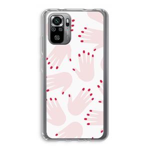CaseCompany Hands pink: Xiaomi Redmi Note 10S Transparant Hoesje