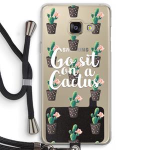 CaseCompany Cactus quote: Samsung Galaxy A3 (2016) Transparant Hoesje met koord