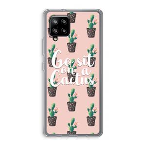 CaseCompany Cactus quote: Samsung Galaxy A42 5G Transparant Hoesje
