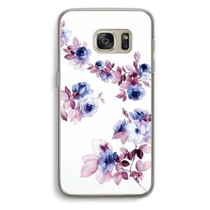 CaseCompany Waterverf bloemen: Samsung Galaxy S7 Transparant Hoesje