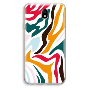 CaseCompany Colored Zebra: Samsung Galaxy J7 (2017) Transparant Hoesje