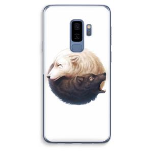 CaseCompany Yin Yang Wolves: Samsung Galaxy S9 Plus Transparant Hoesje