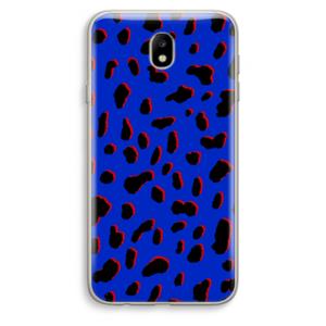 CaseCompany Blue Leopard: Samsung Galaxy J7 (2017) Transparant Hoesje