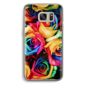CaseCompany Neon bloemen: Samsung Galaxy S7 Transparant Hoesje