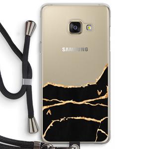 CaseCompany Gouden marmer: Samsung Galaxy A3 (2016) Transparant Hoesje met koord