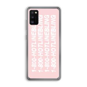 CaseCompany Hotline bling pink: Samsung Galaxy A41 Transparant Hoesje
