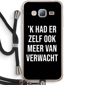 CaseCompany Meer verwacht - Zwart: Samsung Galaxy J3 (2016) Transparant Hoesje met koord