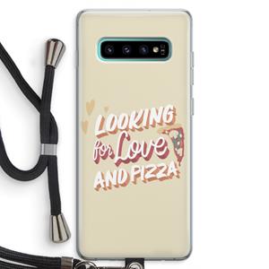 CaseCompany Pizza is the answer: Samsung Galaxy S10 Plus Transparant Hoesje met koord
