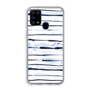 CaseCompany Ink Stripes: Samsung Galaxy M31 Transparant Hoesje