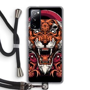 CaseCompany Tiger and Rattlesnakes: Samsung Galaxy S20 FE / S20 FE 5G Transparant Hoesje met koord