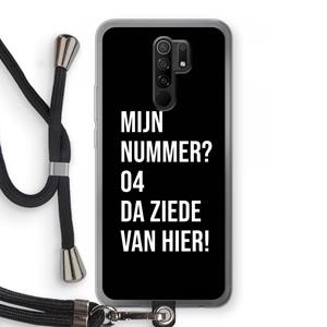 CaseCompany Da ziede van hier - Zwart: Xiaomi Redmi 9 Transparant Hoesje met koord