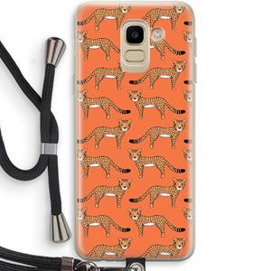 CaseCompany Cheetah: Samsung Galaxy J6 (2018) Transparant Hoesje met koord