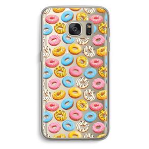 CaseCompany Pink donuts: Samsung Galaxy S7 Transparant Hoesje