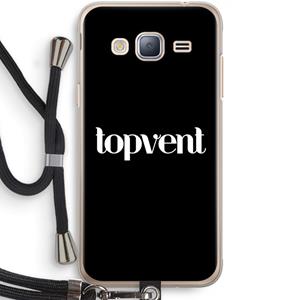 CaseCompany Topvent Zwart: Samsung Galaxy J3 (2016) Transparant Hoesje met koord