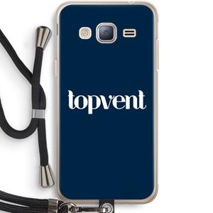 CaseCompany Topvent Navy: Samsung Galaxy J3 (2016) Transparant Hoesje met koord