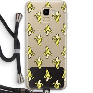 CaseCompany Bananas: Samsung Galaxy J6 (2018) Transparant Hoesje met koord