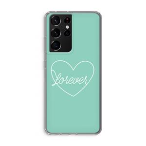 CaseCompany Forever heart pastel: Samsung Galaxy S21 Ultra Transparant Hoesje