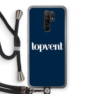 CaseCompany Topvent Navy: Xiaomi Redmi 9 Transparant Hoesje met koord