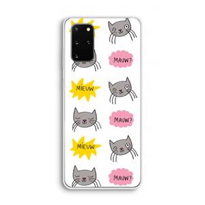 CaseCompany Meow: Samsung Galaxy S20 Plus Transparant Hoesje