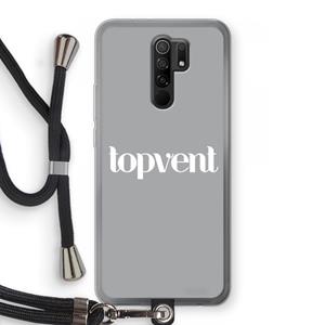 CaseCompany Topvent Grijs Wit: Xiaomi Redmi 9 Transparant Hoesje met koord