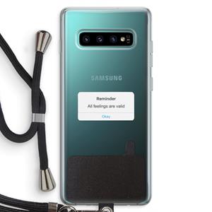 CaseCompany Reminder: Samsung Galaxy S10 Plus Transparant Hoesje met koord