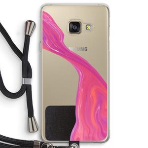 CaseCompany Paarse stroom: Samsung Galaxy A3 (2016) Transparant Hoesje met koord