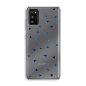 CaseCompany Blauwe stippen: Samsung Galaxy A41 Transparant Hoesje