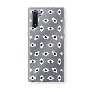 CaseCompany Eyes pattern: Samsung Galaxy Note 10 Transparant Hoesje