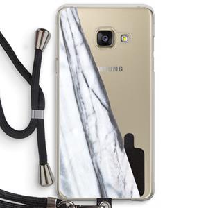 CaseCompany Gestreepte marmer: Samsung Galaxy A3 (2016) Transparant Hoesje met koord