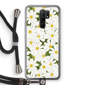 CaseCompany Summer Daisies: Xiaomi Redmi 9 Transparant Hoesje met koord