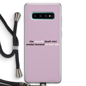 CaseCompany uw waarde daalt niet: Samsung Galaxy S10 Plus Transparant Hoesje met koord