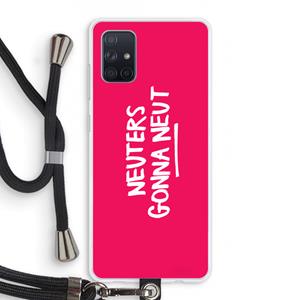 CaseCompany Neuters (roze): Samsung Galaxy A71 Transparant Hoesje met koord