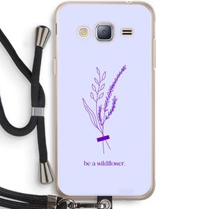 CaseCompany Be a wildflower: Samsung Galaxy J3 (2016) Transparant Hoesje met koord