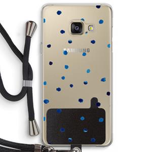 CaseCompany Blauwe stippen: Samsung Galaxy A3 (2016) Transparant Hoesje met koord