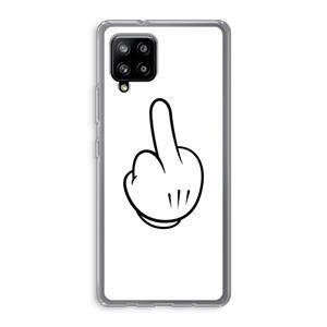 CaseCompany Middle finger white: Samsung Galaxy A42 5G Transparant Hoesje