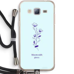 CaseCompany Bloom with grace: Samsung Galaxy J3 (2016) Transparant Hoesje met koord