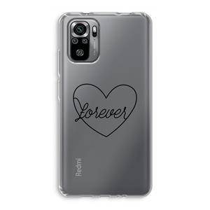 CaseCompany Forever heart black: Xiaomi Redmi Note 10S Transparant Hoesje