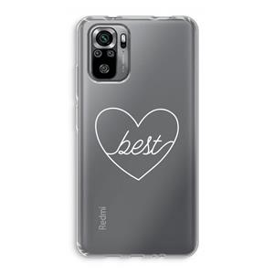 CaseCompany Best heart pastel: Xiaomi Redmi Note 10S Transparant Hoesje