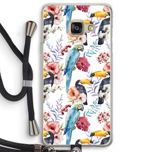 CaseCompany Bloemen tukan: Samsung Galaxy A3 (2016) Transparant Hoesje met koord