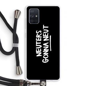 CaseCompany Neuters (zwart): Samsung Galaxy A71 Transparant Hoesje met koord