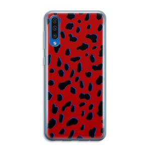 CaseCompany Red Leopard: Samsung Galaxy A50 Transparant Hoesje