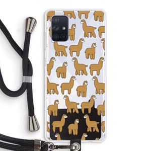 CaseCompany Alpacas: Samsung Galaxy A71 Transparant Hoesje met koord