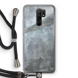 CaseCompany Grey Stone: Xiaomi Redmi 9 Transparant Hoesje met koord