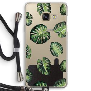 CaseCompany Tropische bladeren: Samsung Galaxy A3 (2016) Transparant Hoesje met koord